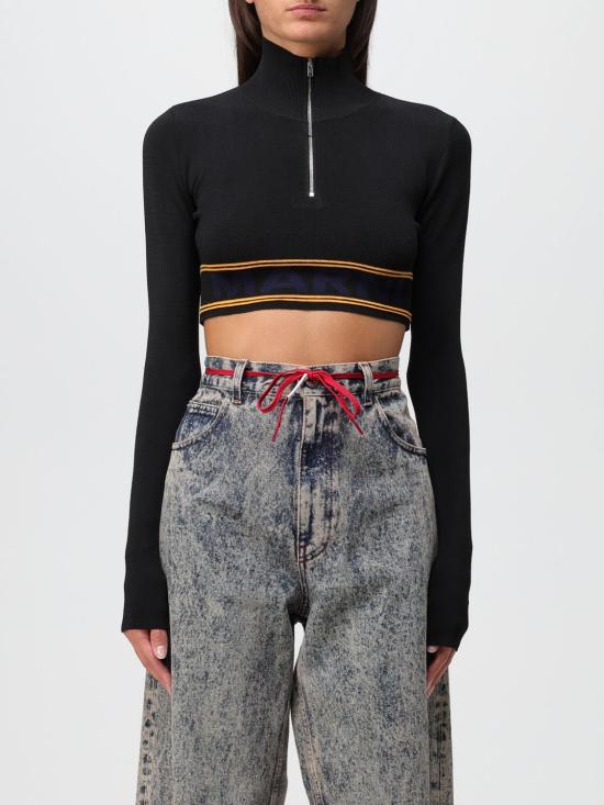 25FW 마르니 긴팔 티셔츠 DVMD0157Q0UFV218 00N99 Black