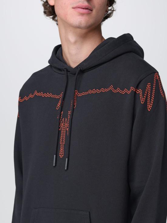 25FW 마르셀로 불론 후드 티셔츠 CMBB007F23FLE004 1020 Black - MARCELO BURLON