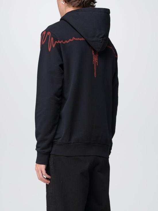 25FW 마르셀로 불론 후드 티셔츠 CMBB007F23FLE004 1020 Black - MARCELO BURLON