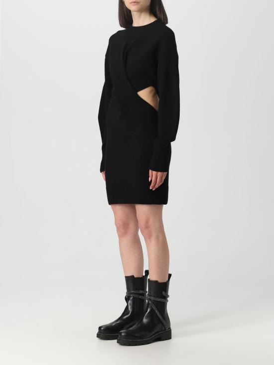 25FW 알렉산더 맥퀸 숏 원피스 758585Q1A6W 1000 Black - ALEXANDER MCQUEEN