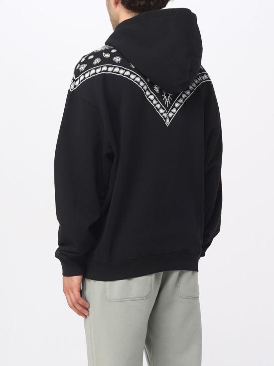 25FW 마르셀로 불론 후드 티셔츠 CMBB106F23FLE007 1001 Black - MARCELO BURLON