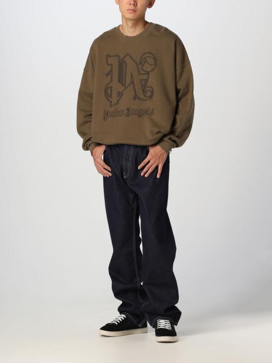 25FW 팜앤젤스 긴팔 티셔츠 PMBA074E23FLE001 6010 Olive - PALM ANGELS