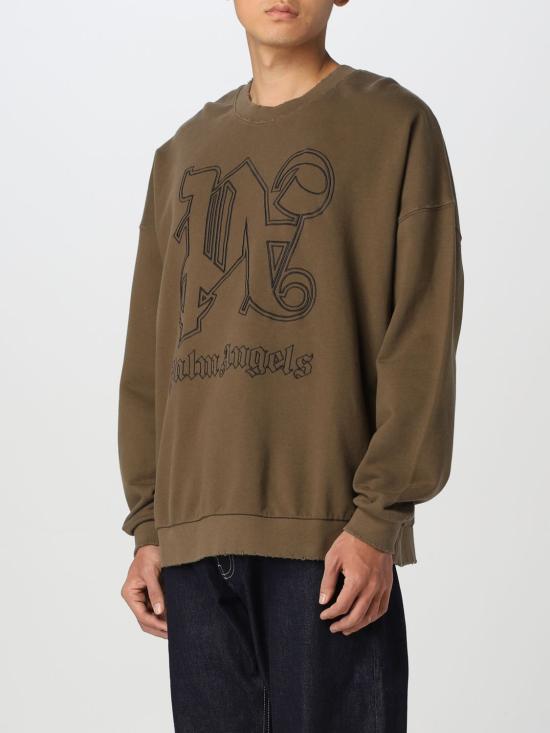 25FW 팜앤젤스 긴팔 티셔츠 PMBA074E23FLE001 6010 Olive - PALM ANGELS