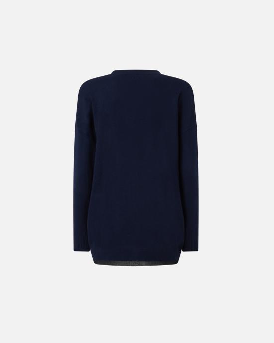 24FW 핑코 스웨터 103996A235 G03 Blu marino cupo - PINKO