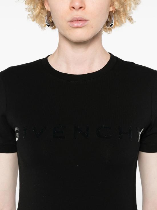 24FW 지방시 반팔 티셔츠 BW70BFP6VY 008 Black - GIVENCHY