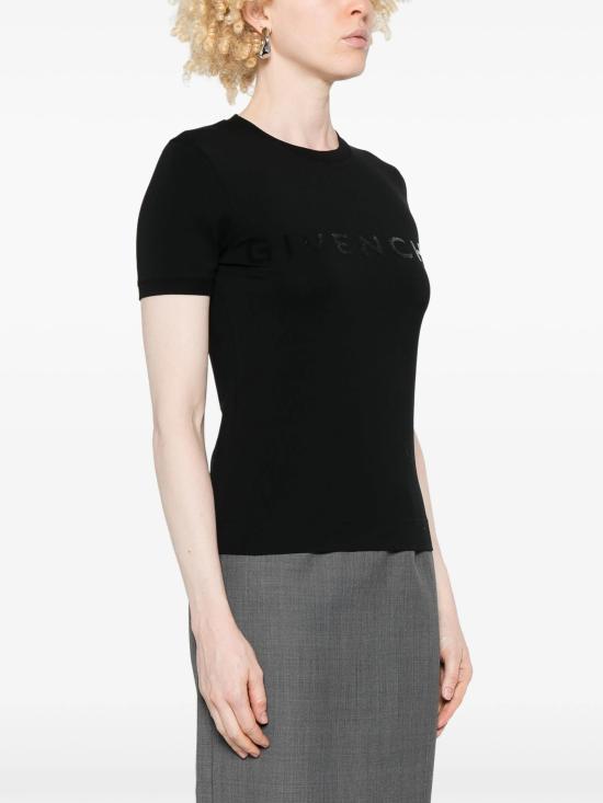 24FW 지방시 반팔 티셔츠 BW70BFP6VY 008 Black - GIVENCHY