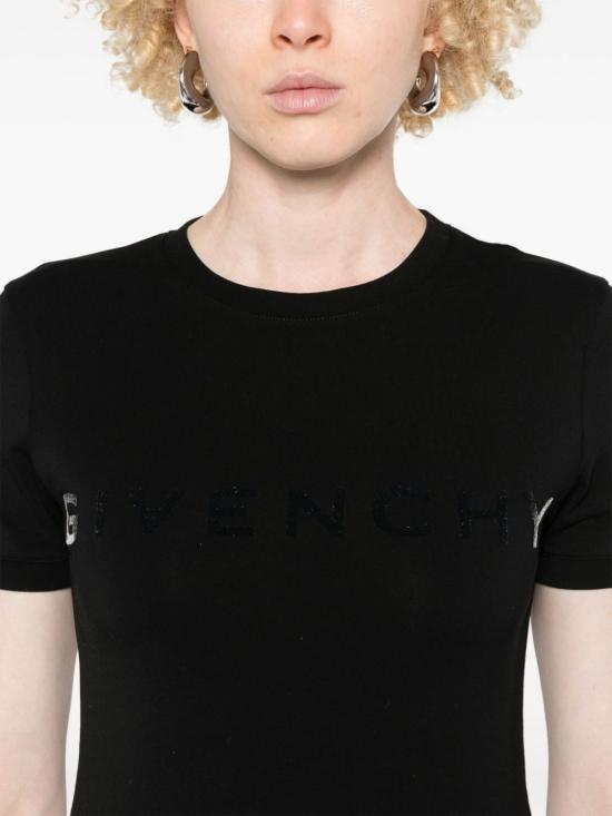 24FW 지방시 반팔 티셔츠 BW70BFP6VY 008 Black - GIVENCHY