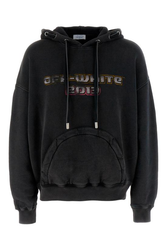  오프화이트 후드 티셔츠 OMBB119F23FLE005 1084 BLACKMULT