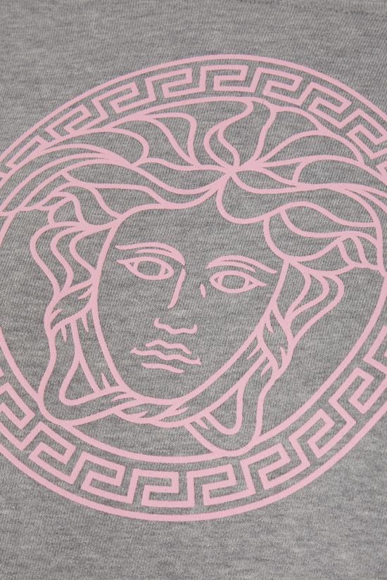  베르사체 후드 티셔츠 10142881A10156 2EH40 GREY MELANGE PALE PINK - VERSACE