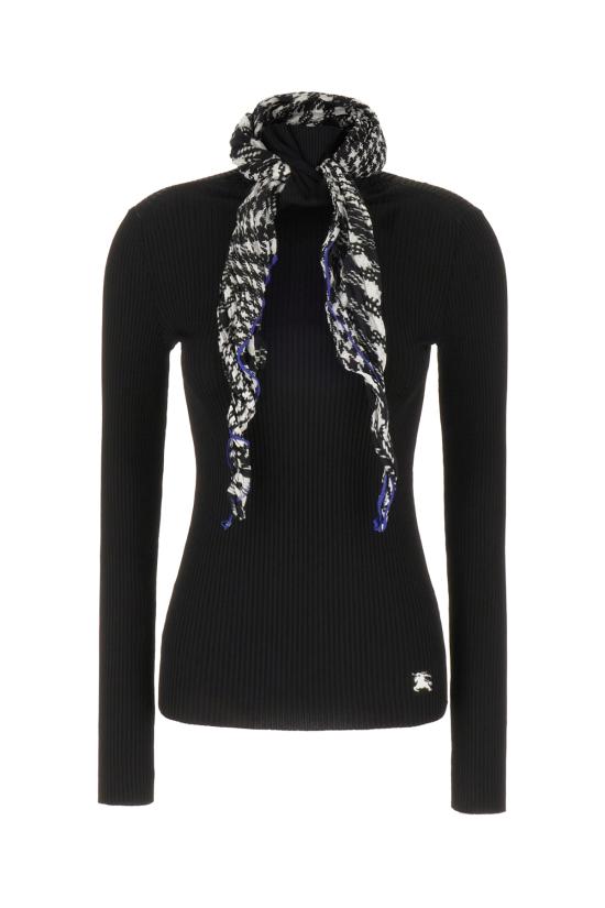  버버리 스카프 리브 니트 스웨터  8081169 A1189 BLACK