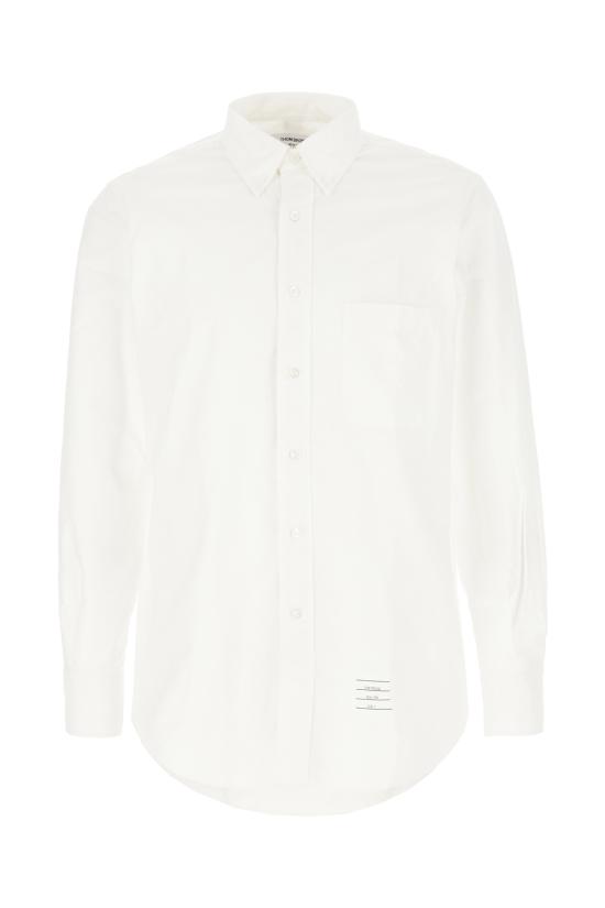 25FW 톰브라운 옥스포드 클래식 그로그랭 플래킷 셔츠 MWL010EF0313 100 White