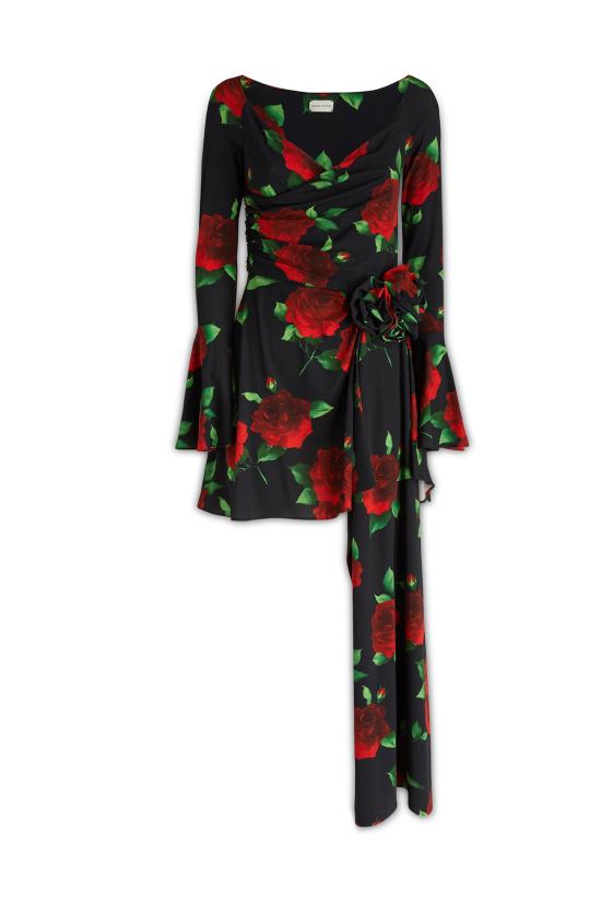  마그다뷰트림 숏 원피스 164423 BLACK PRINT