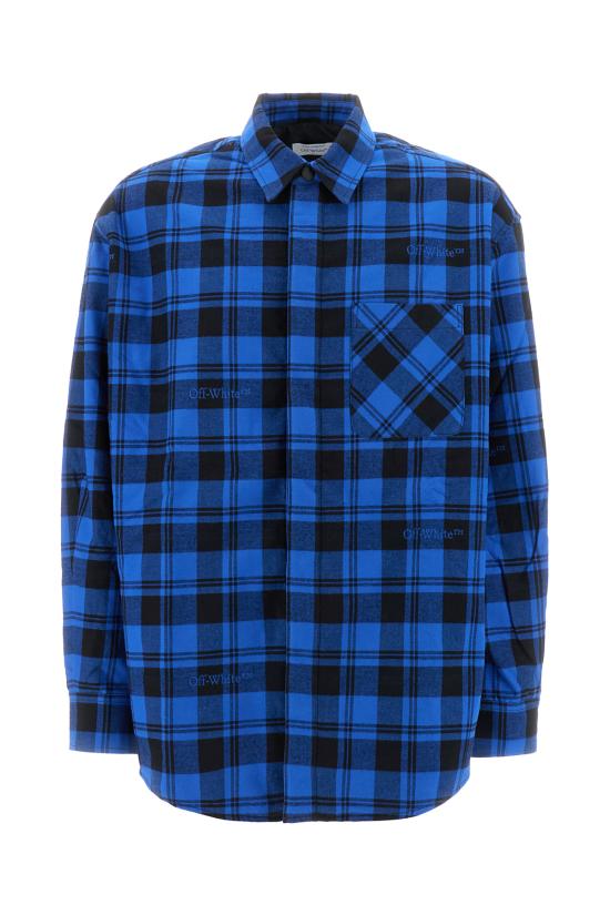  오프화이트 긴팔 셔츠 OMES003F23FAB001 4800 DARKBLUE