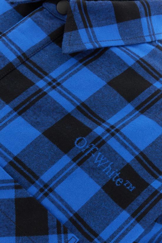  오프화이트 긴팔 셔츠 OMES003F23FAB001 4800 DARKBLUE - OFF WHITE