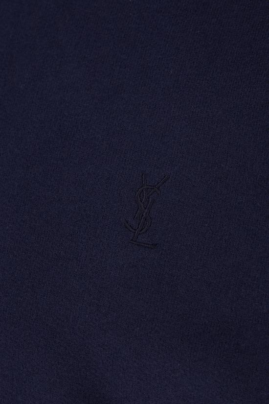  생로랑 카산드라 자수 코튼 후드 778464Y36SW 4140 MARINE - SAINT LAURENT