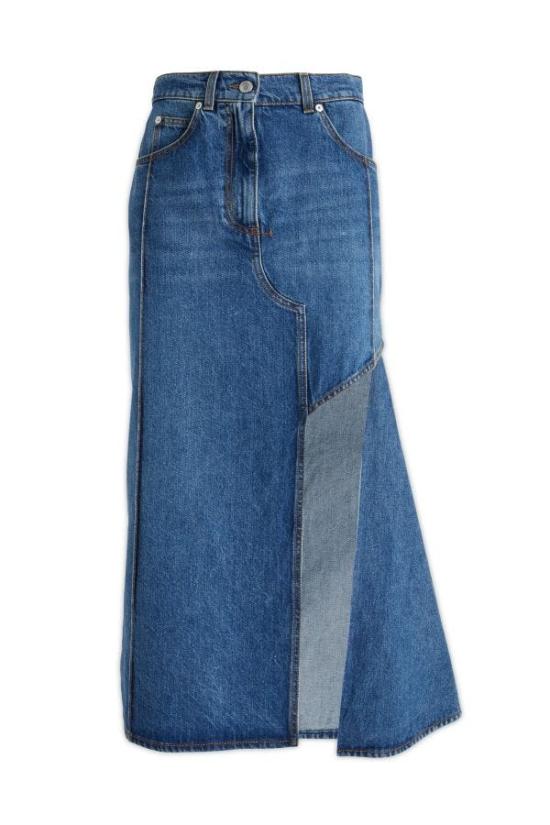  알렉산더 맥퀸 데님 스커트 754828QMACG 4164 BLUESTONEWASH