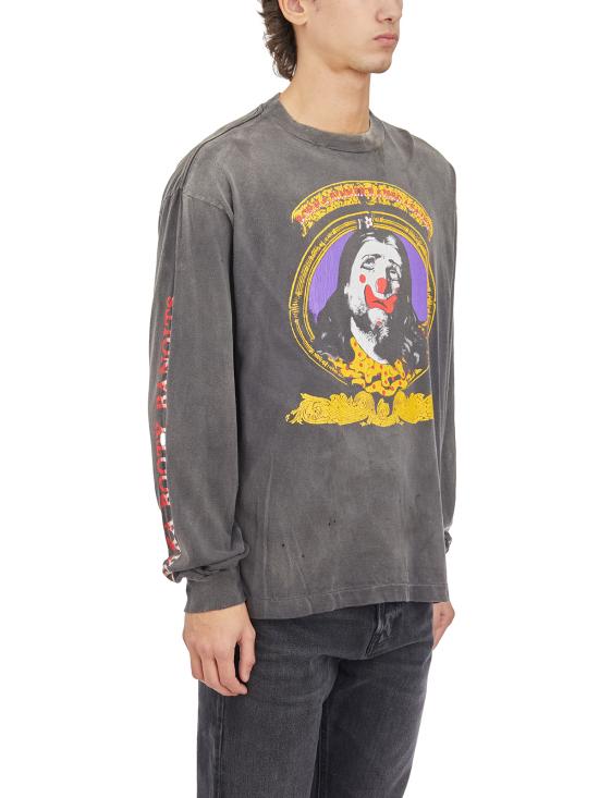 25FW 세인트 미카엘 긴팔 티셔츠 ISMYS10000C40 Black - SAINT MXXXXXX