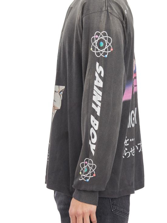 24FW 세인트 미카엘 긴팔 티셔츠 ISMYS10000C30 Black - SAINT MXXXXXX