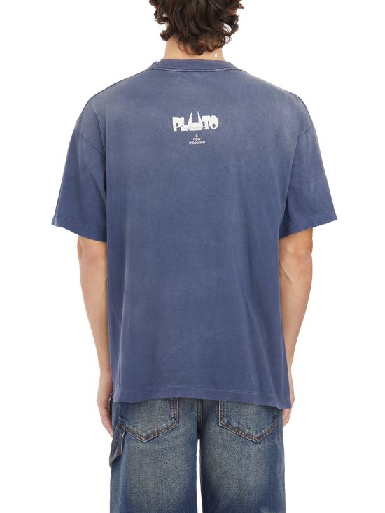 25FW 세인트 미카엘 반팔 티셔츠 ISMYS10000C29 Blue - SAINT MXXXXXX