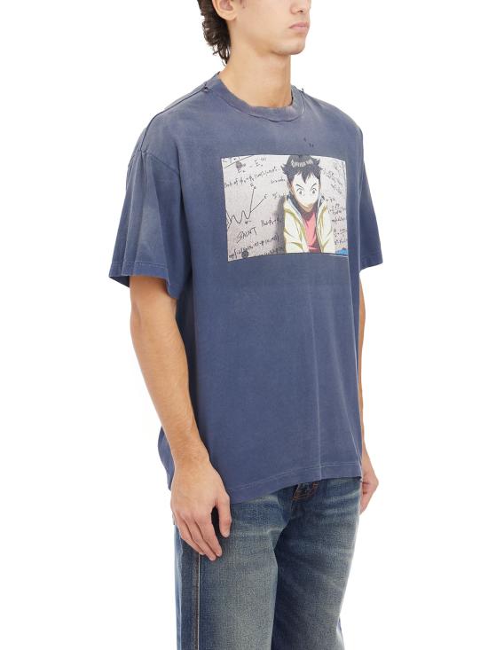 25FW 세인트 미카엘 반팔 티셔츠 ISMYS10000C29 Blue - SAINT MXXXXXX