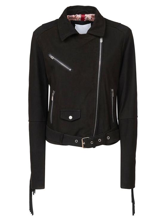  Blusotto 바이커 자켓 P407 MARGARETCAMOSCIONERO Black