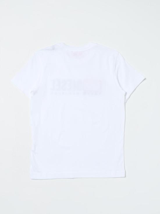 25FW [키즈] 디젤 티셔츠 J017930BLAP K100 White - DIESEL