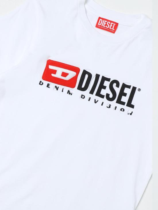 25FW [키즈] 디젤 티셔츠 J017930BLAP K100 White - DIESEL
