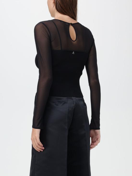 25FW 액티튜드 트윈세트 긴팔 티셔츠 232AP3061 00006 Black - ACTITUDE TWINSET