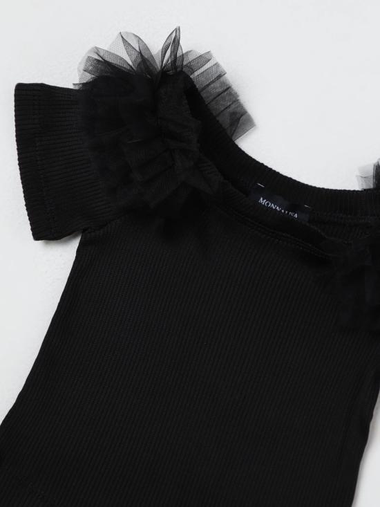 25FW [키즈] 모나리자 티셔츠 41C6093213 0050 Black - MONNALISA