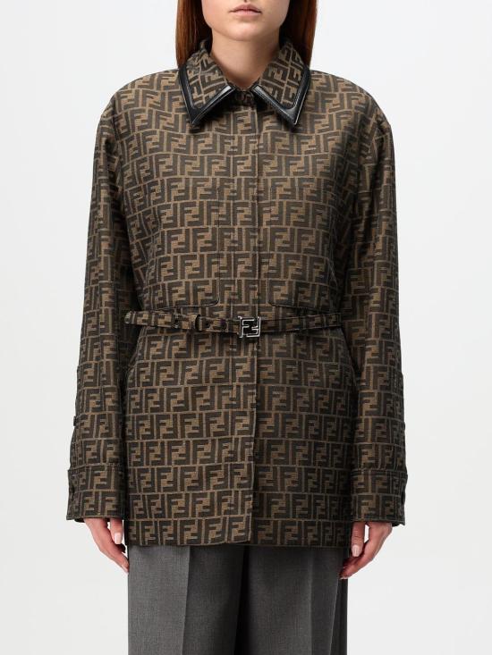 26SS 펜디 FF 캔버스 재킷 FJ7564A5W3 F118W Brown