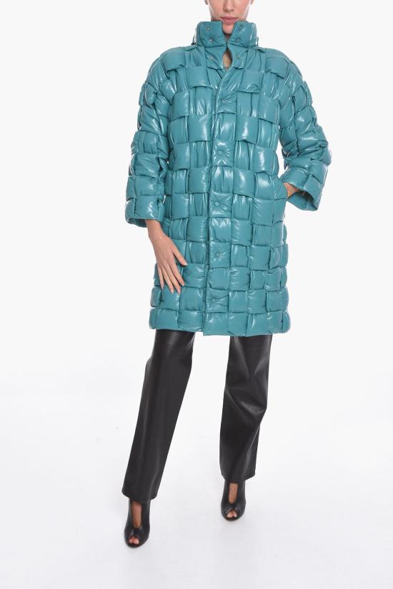  보테가베네타 인트레치오 패딩 가죽 자켓 633940VKLC03606 Light blue - BOTTEGA VENETA