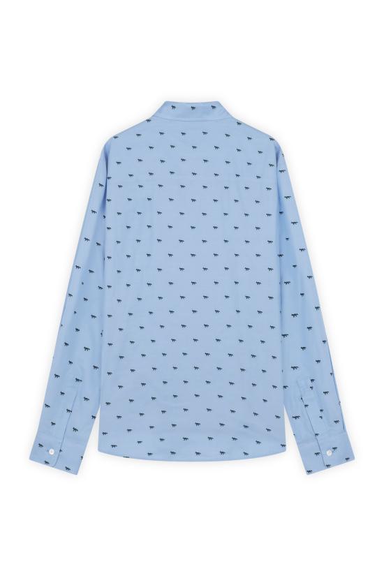  메종키츠네 긴팔 셔츠 MM00408WC5022 B410 LIGHT BLUE GREEN - MAISON KITSUNE