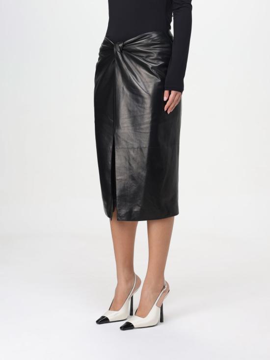  생로랑 미디 스커트 776771YCOJ2 1000 Black - SAINT LAURENT