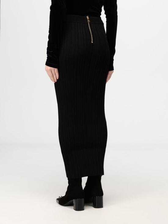 25FW 발망 롱 스커트 DF0LD019KH70 0PA Black - BALMAIN