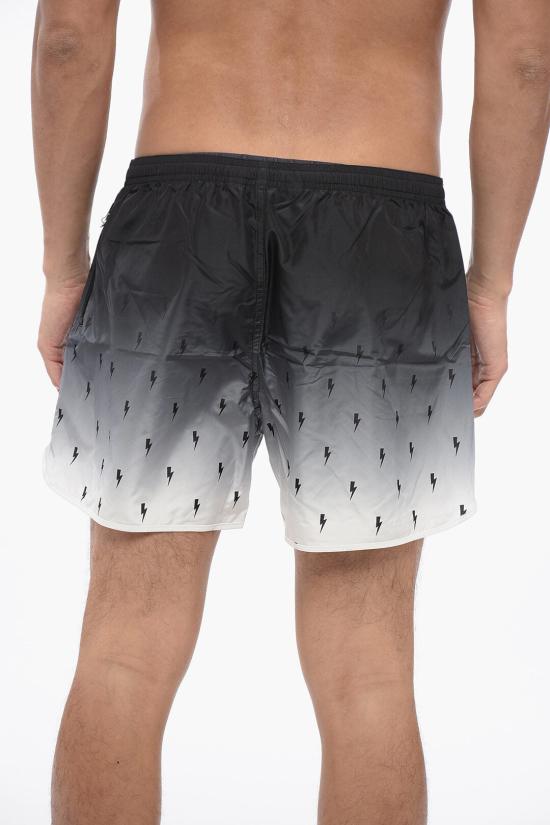  닐바렛 스윔팬츠 MY58042A Y067 524N Black White - NEIL BARRETT