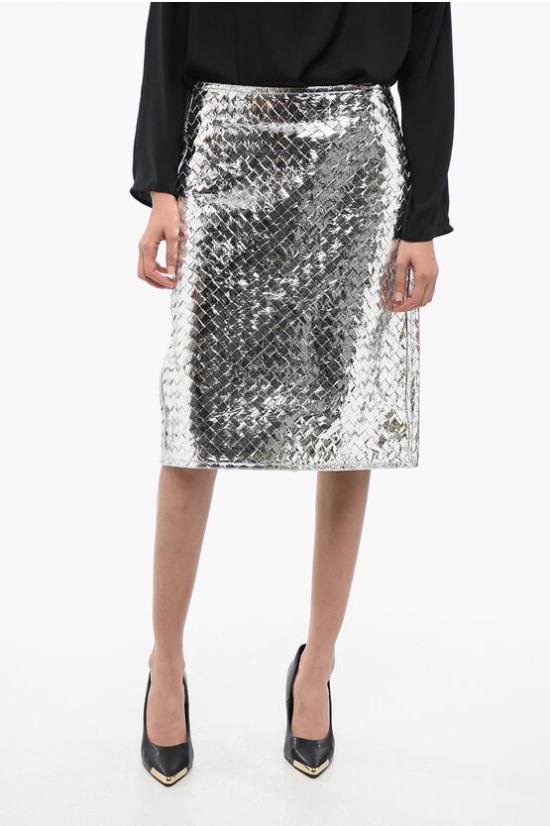  보테가베네타 미디 스커트 754610V39N08101 Silver