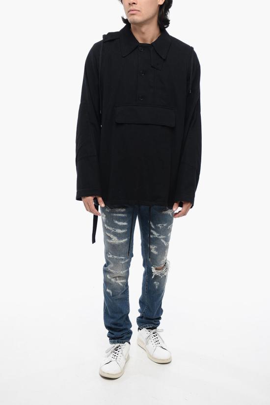  오라리 에어리 울 비엘라 P/O 아노락 A23AP01VT DARK NAVY Blue - AURALEE