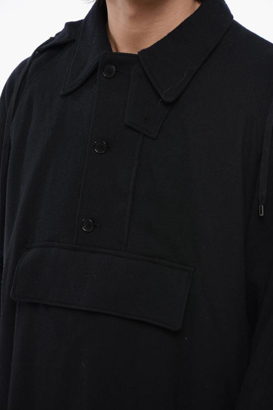  오라리 에어리 울 비엘라 P/O 아노락 A23AP01VT DARK NAVY Blue - AURALEE