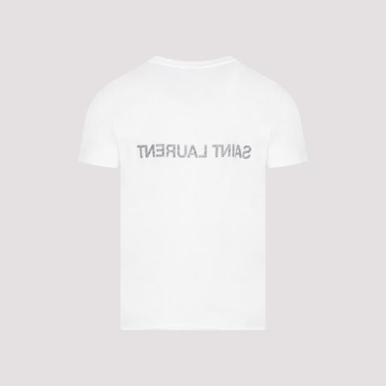 25FW 생로랑 반팔 티셔츠 663278 Y37AW 9744 WHITE - SAINT LAURENT