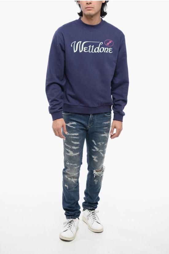  웰던 후드 티셔츠 WDTS322817UNVNAVY Blue - WE11DONE