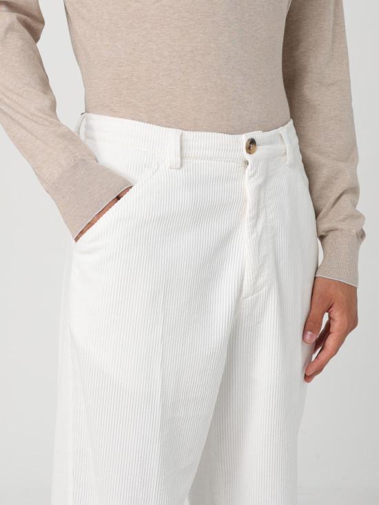 24FW 브루넬로 쿠치넬리 팬츠 M280DH0660 C2200 White - BRUNELLO CUCINELLI
