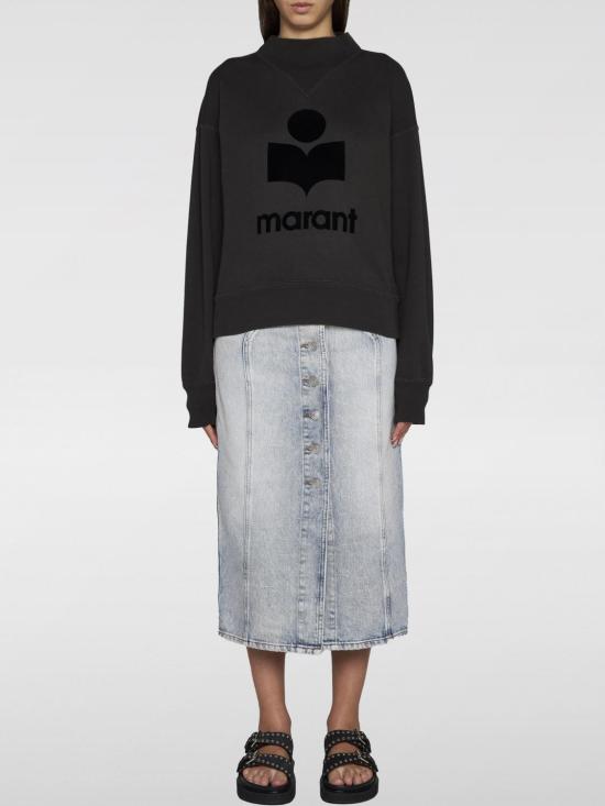 25FW 이자벨마랑에뚜왈 모비 로고 스웨트셔츠 SW0003FAA1M07E 02FK Black - ISABEL MARANT ETOILE
