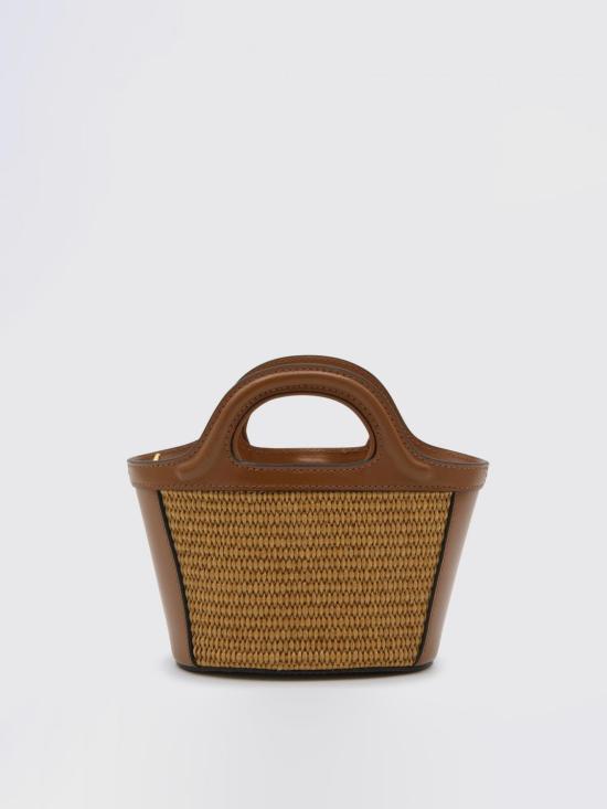 26SS 마르니 레더 & 라피아 트로피컬리아 마이크로백 BMMP0067Q0P3860 00M50 Brown - MARNI