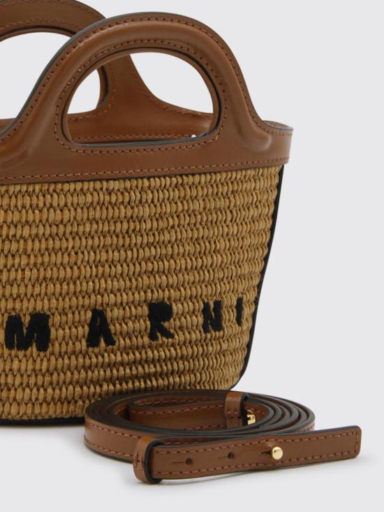 26SS 마르니 레더 & 라피아 트로피컬리아 마이크로백 BMMP0067Q0P3860 00M50 Brown - MARNI