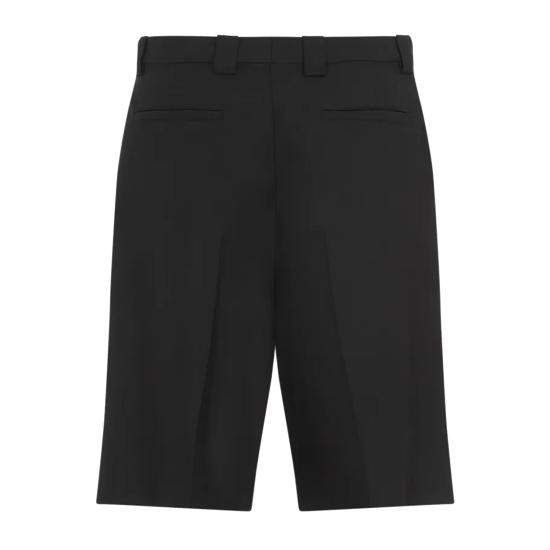25FW 구찌 웹 울 블렌드 트윌 쇼츠 787249ZAMII 1043 BLACK MIX - GUCCI