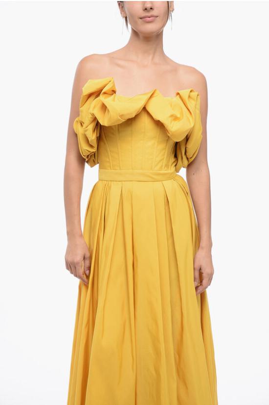  알렉산더 맥퀸 미디 원피스 708557QEACM7029 Yellow - ALEXANDER MCQUEEN