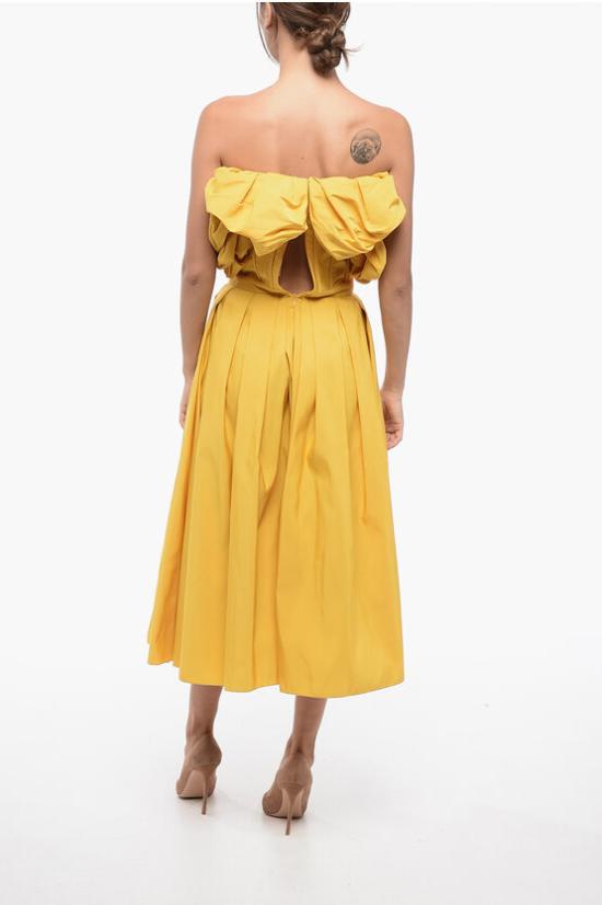  알렉산더 맥퀸 미디 원피스 708557QEACM7029 Yellow - ALEXANDER MCQUEEN