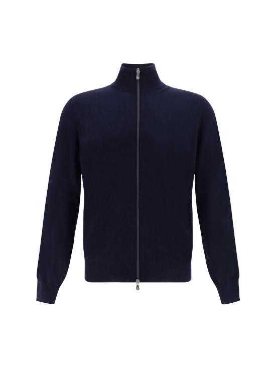 26SS 브루넬로 쿠치넬리 집업 니트 M2400106 CW425 BLUE