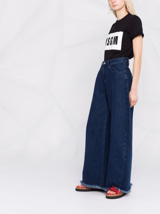 24FW 엠에스지엠 / 여성 박스 로고 반팔 티셔츠 2000MDM520200002 99C BPG - MSGM