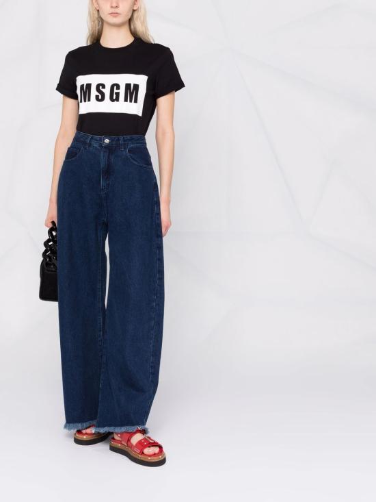 24FW 엠에스지엠 / 여성 박스 로고 반팔 티셔츠 2000MDM520200002 99C BPG - MSGM